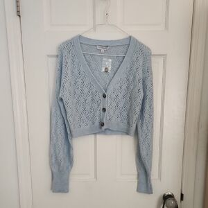 Intermix Crocheted Cropped Sweater - Sz S